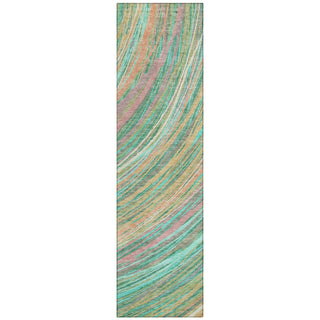 Piper Looms Chantille Swirls ACN2094 Teal Machine Washable Area Rug Runner Main Image