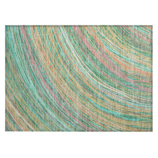 Piper Looms Chantille Swirls ACN2094 Teal Machine Washable Area Rug Scatter Main Image