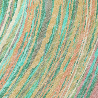 Piper Looms Chantille Swirls ACN2094 Teal Machine Washable Area Rug Swatch Image