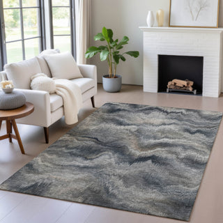 Piper Looms Chantille Waves ACN2095 Gray Machine Washable Area Rug Lifestyle Image Feature