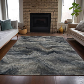 Piper Looms Chantille Waves ACN2095 Gray Machine Washable Area Rug Lifestyle Image Feature