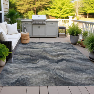 Piper Looms Chantille Waves ACN2095 Gray Machine Washable Area Rug Outdoor Lifestyle Image Feature