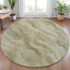 Piper Looms Chantille Waves ACN2095 Sage Machine Washable Area Rug Round Lifestyle Image Feature