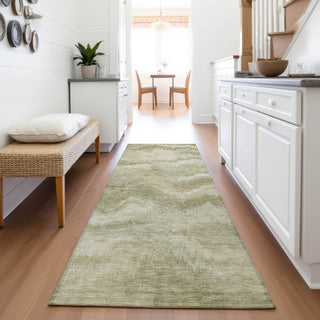 Piper Looms Chantille Waves ACN2095 Sage Machine Washable Area Rug Runner Lifestyle Image Feature