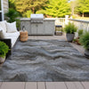 Piper Looms Chantille Waves ACN2095 Taupe Machine Washable Area Rug Outdoor Lifestyle Image Feature
