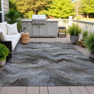 Piper Looms Chantille Waves ACN2095 Taupe Machine Washable Area Rug Outdoor Lifestyle Image Feature