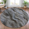 Piper Looms Chantille Waves ACN2095 Taupe Machine Washable Area Rug Round Lifestyle Image Feature