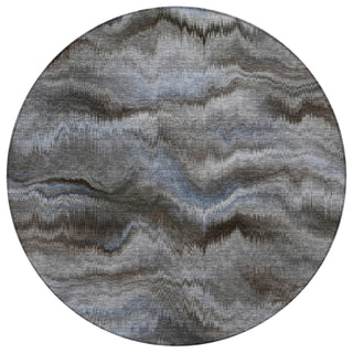 Piper Looms Chantille Waves ACN2095 Taupe Machine Washable Area Rug Round Main Image
