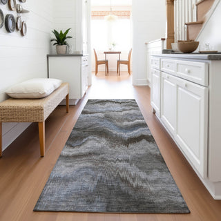 Piper Looms Chantille Waves ACN2095 Taupe Machine Washable Area Rug Runner Lifestyle Image Feature