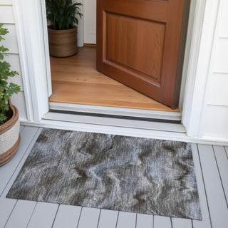 Piper Looms Chantille Waves ACN2095 Taupe Machine Washable Area Rug Scatter Outdoor Lifestyle Image Feature