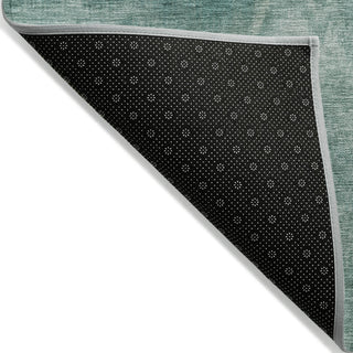 Piper Looms Chantille Waves ACN2095 Teal Machine Washable Area Rug Backing Image