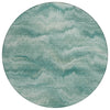 Piper Looms Chantille Waves ACN2095 Teal Machine Washable Area Rug Round Main Image