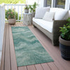 Piper Looms Chantille Waves ACN2095 Teal Machine Washable Area Rug Runner Outdoor Lifestyle Image Feature