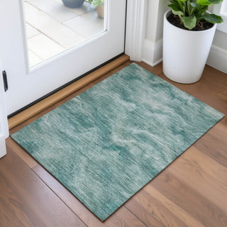 Piper Looms Chantille Waves ACN2095 Teal Machine Washable Area Rug Scatter Lifestyle Image Feature