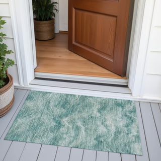 Piper Looms Chantille Waves ACN2095 Teal Machine Washable Area Rug Scatter Outdoor Lifestyle Image Feature