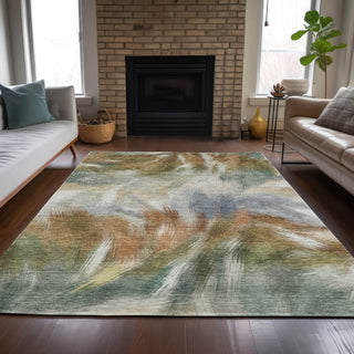 Piper Looms Chantille Abstract ACN2096 Beige Machine Washable Area Rug Lifestyle Image Feature