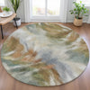 Piper Looms Chantille Abstract ACN2096 Beige Machine Washable Area Rug Round Lifestyle Image Feature