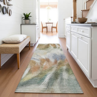 Piper Looms Chantille Abstract ACN2096 Beige Machine Washable Area Rug Runner Lifestyle Image Feature