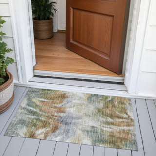 Piper Looms Chantille Abstract ACN2096 Beige Machine Washable Area Rug Scatter Outdoor Lifestyle Image Feature