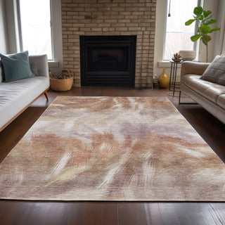 Piper Looms Chantille Abstract ACN2096 Copper Machine Washable Area Rug Lifestyle Image Feature