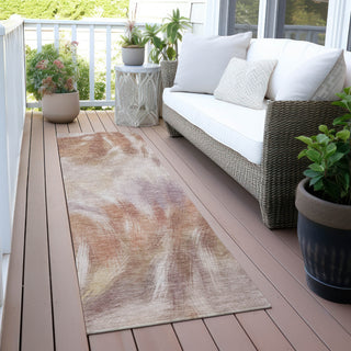 Piper Looms Chantille Abstract ACN2096 Copper Machine Washable Area Rug Runner Outdoor Lifestyle Image Feature