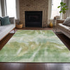 Piper Looms Chantille Abstract ACN2096 Green Machine Washable Area Rug Lifestyle Image Feature