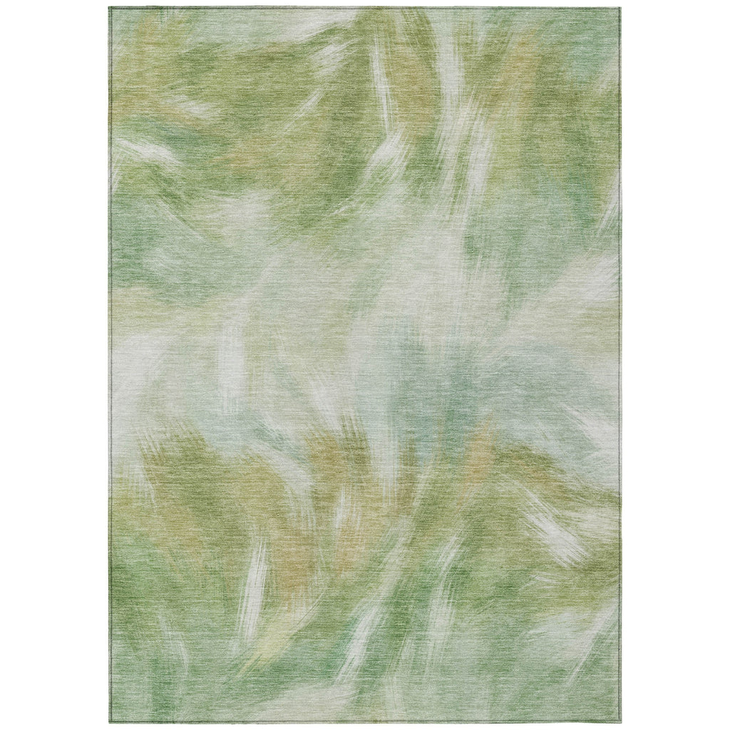 Piper Looms Chantille Abstract ACN2096 Green Machine Washable Area Rug main image