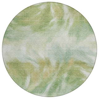 Piper Looms Chantille Abstract ACN2096 Green Machine Washable Area Rug Round Main Image