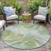 Piper Looms Chantille Abstract ACN2096 Green Machine Washable Area Rug Round Outdoor Lifestyle Image Feature