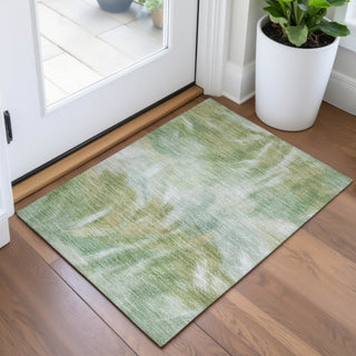 Piper Looms Chantille Abstract ACN2096 Green Machine Washable Area Rug Scatter Lifestyle Image Feature