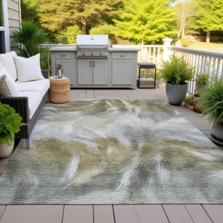 Piper Looms Chantille Abstract ACN2096 Pewter Machine Washable Area Rug Outdoor Lifestyle Image Feature