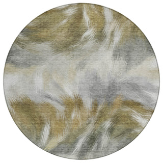 Piper Looms Chantille Abstract ACN2096 Pewter Machine Washable Area Rug Round Main Image