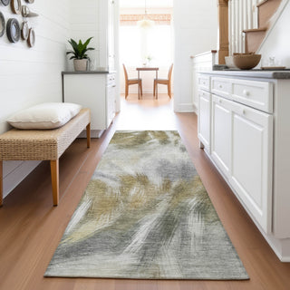 Piper Looms Chantille Abstract ACN2096 Pewter Machine Washable Area Rug Runner Lifestyle Image Feature