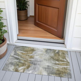 Piper Looms Chantille Abstract ACN2096 Pewter Machine Washable Area Rug Scatter Outdoor Lifestyle Image Feature