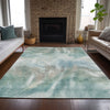 Piper Looms Chantille Abstract ACN2096 Sky Machine Washable Area Rug Lifestyle Image Feature