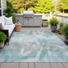 Piper Looms Chantille Abstract ACN2096 Sky Machine Washable Area Rug Outdoor Lifestyle Image Feature