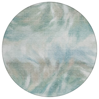 Piper Looms Chantille Abstract ACN2096 Sky Machine Washable Area Rug Round Main Image