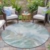 Piper Looms Chantille Abstract ACN2096 Sky Machine Washable Area Rug Round Outdoor Lifestyle Image Feature