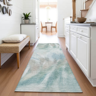 Piper Looms Chantille Abstract ACN2096 Sky Machine Washable Area Rug Runner Lifestyle Image Feature