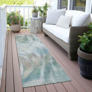 Piper Looms Chantille Abstract ACN2096 Sky Machine Washable Area Rug Runner Outdoor Lifestyle Image Feature