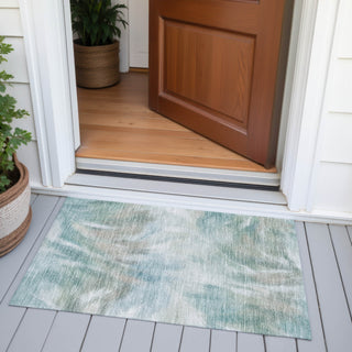 Piper Looms Chantille Abstract ACN2096 Sky Machine Washable Area Rug Scatter Outdoor Lifestyle Image Feature