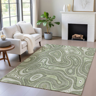 Piper Looms Chantille Geometric ACN2097 Aloe Machine Washable Area Rug Lifestyle Image Feature