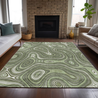 Piper Looms Chantille Geometric ACN2097 Aloe Machine Washable Area Rug Lifestyle Image Feature
