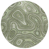 Piper Looms Chantille Geometric ACN2097 Aloe Machine Washable Area Rug Round Main Image