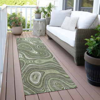 Piper Looms Chantille Geometric ACN2097 Aloe Machine Washable Area Rug Runner Outdoor Lifestyle Image Feature
