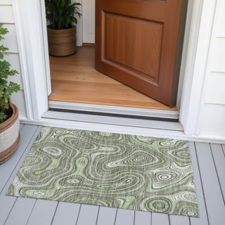 Piper Looms Chantille Geometric ACN2097 Aloe Machine Washable Area Rug Scatter Outdoor Lifestyle Image Feature