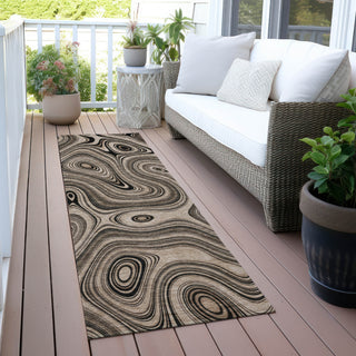 Piper Looms Chantille Geometric ACN2097 Beige Machine Washable Area Rug Runner Outdoor Lifestyle Image Feature