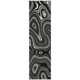 Piper Looms Chantille Geometric ACN2097 Black Machine Washable Area Rug Runner Main Image