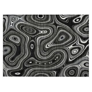 Piper Looms Chantille Geometric ACN2097 Black Machine Washable Area Rug Scatter Main Image