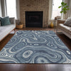 Piper Looms Chantille Geometric ACN2097 Blue Machine Washable Area Rug Lifestyle Image Feature